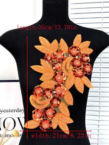 3D 串珠蕾丝绣花贴片、水钻亮片贴花、适用于服装装饰、婚纱配饰、DIY 缝纫工艺品 - 多色 - 查看 16