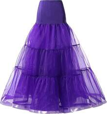 Plus Size Ankle Length Petticoat Crinoline Underskirt For Weddings - 紫色 - 查看 1
