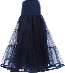 Plus Size Ankle Length Petticoat Crinoline Underskirt For Weddings - 海軍 - 查看 1