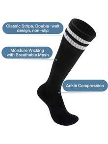 Kids Football Socks + Shin Guard Set, 7-12 Years Old Children Striped Sports Football Socks, Anti-Collision Football Shin Pads