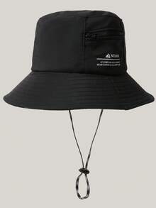 1pc Men's Bohemian Style Sun Protection Bucket Hat, Foldable Fishing/Hiking Hat, Waterproof, Breathable, Suitable For Outdoor Activities In Summer, Autumn, Winter