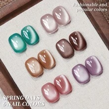 XEIJAYI 1pc Cat Eye Nail Polish Gel 2025 New Style Blue Purple Cat Eye Nail Art Suitable For Women's Nail Salon Design For Summer - Nhiều màu - Xem 5
