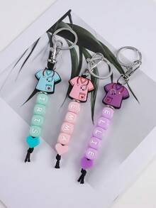 1pc Customized Nurse Uniform, Silicone Heart & Letter Beaded Keychain, Customized Name, Anti-Lost Chain, Customized Keychain, Customized Bag Charm - Stethoscope - View 6