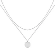 MEVECCO Layered Heart Necklace Pendant Handmade 18k Gold Plated Dainty Gold Choker Arrow Bar Layering Long Necklace For Women - 分層磁碟-SL - 查看 1