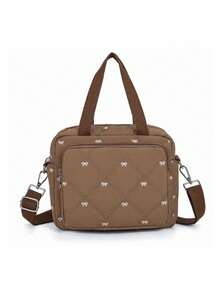 1pc INS Style Embroidered Mommy Bag, Small Handheld & Shoulder Strap Maternity Bag - Multicolor - View 6