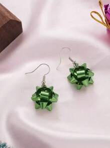 2pcs Fashionable Personalized Ribbon, Star & Planet Design Women's Earrings, Christmas Accessory