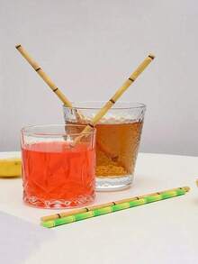10-100pcs Bamboo Print Paper Straws - Durable & Stylish, Suitable For Cocktails, Juices, Milkshakes And Smoothies - Ideal For Wedding, Birthday And Party Decorations, Also Ice Drink Straws | Premium Party Supplies | Durable Paper Straws, Educational Supplies - Multicolor - View 9
