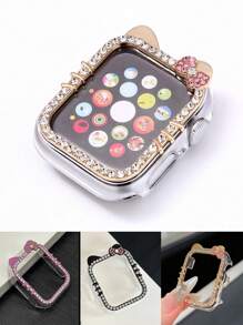 1 件多功能水钻猫设计 表壳保护套,兼容 S10、S9、S8、S7、S6、S5、S4、SE、40mm/41mm/42mm/44mm/45mm/46mm(不含手表和表带) - 銀色 - 查看 5