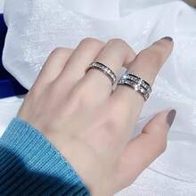 1 Minimalist Fashion Ring, Luxurious Jewelry, Engagement, Wedding, Birthday, Christmas, Luxurious Gift Jewelry, Festival Gifts, Men's And Women's Jewelry - Silver - View 10