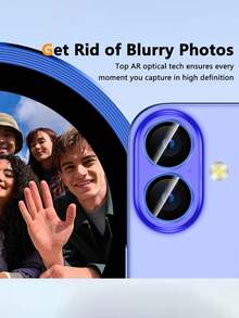 3 Packs Glass Camera Lens Protectors For IPhone 17 17 Pro 17 Pro Max 17 Air 16/16 Plus/15promax/15/15plus/15pro/16pro/16promax/14promax/14pro/14/14plus/13promax/13pro/13/13plus - Smooth, HD, Case Compatible, Easy-To-Install Metal Ring Cover (Dark Blue)