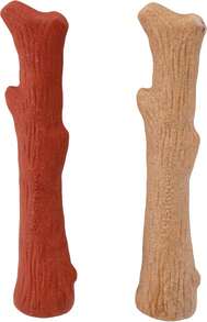 Boutique Pet Toys Outward Hound Dogwood Wood Durable Dog Chew Toys, Real Wood & Calming Hemp, 2-Pack, Medium - 山茱萸和牧豆樹(2 件裝) - 查看 1