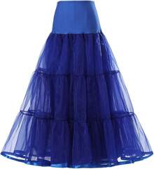 Plus Size Ankle Length Petticoat Crinoline Underskirt For Weddings - 寶藍色 - 查看 1