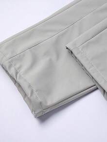 2pcs Men's Wool Lined Warm Pants, Casual Straight Leg Trousers With Pockets And Drawstring, Comfortable And Easy To Match, Winter