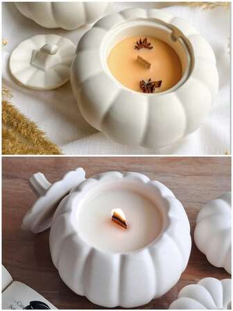 1 Piece Of Plaster Candle, Pumpkin Spice Scented Candle, Christmas Candle, Winter Candle Gift, Winter Decoration, Cozy Home Decoration.