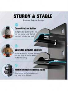 1 Pack Hat Organizer Baseball Caps, Organization And Storage, Closet Organization And Storage, Strong Adhesive Hat Rack Wall, Multilayer Hat Storage Display Holder, Wall Mounted Hat Hooks Hold Up To 18 Hats Closet Door And Bedroom (Black/White)