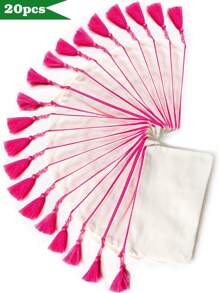 1个/5个（混色）帆布拉链流苏收纳包，旅行化妆包，化妆品收纳包，铅笔盒，DIY收纳袋，DIY礼物，化妆包，洗漱包，浴室用品，大学宿舍旅行必备，多功能化妆品收纳包，可爱手提包钱包收纳包，便携式化妆刷收纳包，带拉链，可存放口红、护肤品、手机、硬币和其他小物件，适合居家、旅行、海滩、泳池派对、度假和上学等场合。