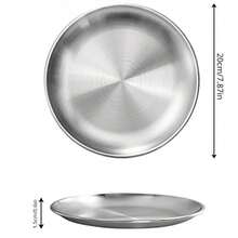 Stainless Steel Plates, 7.87 Inches Dinner Dishes Serving Camping Plates For Picnic Outdoor Camping, Reusable And Dishwasher, Festival Supplies - Multicolor - View 2