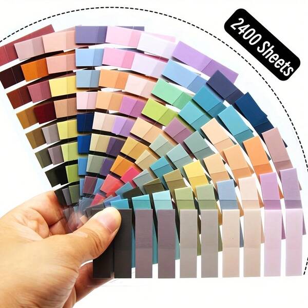 2 piezas de notas adhesivas fluorescentes brillantes y semitransparentes, etiquetas y letreros de oficina impermeables, multicolor, para una organización conveniente