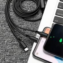 三合一黑色USB充电线，兼容/Type-C/Micro USB充电线，兼容 14/13/12 Pro Max/Xs Max，兼容OnePlus等USB-C手机 - 黑色 - 查看 7