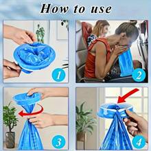 1000ml (33.81oz) Leak-Proof Disposable Vomit Bags, PE Material, Odor-Resistant Emergency Vomit Bags, Leak-Proof & Self-Sealing Bags For Sickness, Drunkenness, Illness, Multi-Use Portable Waste Collection Pouches, Durable Spill-Resistant Design