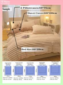 3pcs Fluffy & Super Soft Duvet Cover Set - Faux Fur Duvet Cover Set, Plush Duvet Cover Set, Boys Girls Dorm Bedding 1pc Duvet Cover With Zipper Closure And 2pcs Pillow Shams, Comforter Not Included, Twin, Full, King, Queen Size - Creamy White - View 3