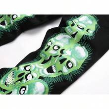 Men's Casual Printed Jeans Skinny Denim Pantshalloween - 骷髏 5709 - 查看 10