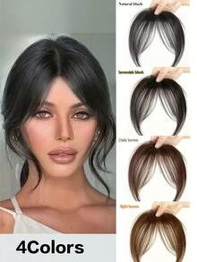 3D Natural Side Bangs Wig, Lightweight Clip-On Bangs With Sideburns, Elegant & Natural Looking Women Hairpiece, Hair Accessories - Multicolor - View 1