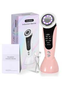 7-In-1 USB-Powered Face And Neck Massager With LCD Modes (Cleaning/Care/Massage), Portable Light Beige Beauty Device, Boosts Collagen And Tightens Pores - A Home And Travel Beauty Tool, An Ideal Gift For Women And Girls, Exquisite Design, Reliable Performance, A Must-Have For Self-Care