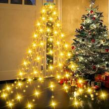 1 pezzo Luci per albero di Natale - Luci a stringa per interni, alimentate tramite USB, adatte per allegria natalizia, decorazione natalizia - Applicabile per albero di Natale, casa, festa, decorazione matrimonio - Luci LED, decorazione per tutte le stagioni, senza batterie richieste, design a lampadina a rete, lampadine in plastica resistente