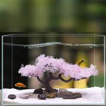 16-25厘米逼真粉色陶瓷盆景树，适用于水族馆装饰、玻璃容器、室内使用 - 彩色 - 查看 6