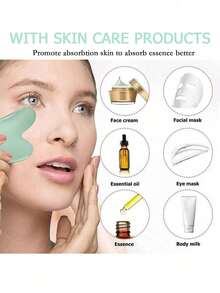 2件套/1件装面部美容按摩套装，包含双头按摩滚轮、三角刮痧板、冰模、身体刮痧按摩工具，绿色，美容，护肤，水疗，自我护理，护肤工具，面部护理，美容师用品，按摩，面部按摩工具，面部滚轮 - 綠色 - 查看 2