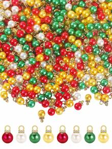 20/50 件圣诞水钻吊坠珠，圣诞节多色亚克力饰品，用于珠宝制作、耳环项链手链 DIY 珠宝制作工艺用品配件、圣诞礼物 - 聖誕節ABS仿珍珠吊墜 - 查看 8