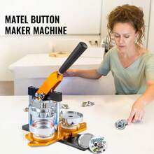 Button Maker Machine, 75 Mm (3 Inch) Badge Punch Press Kit, Children DIY Gifts Pin Maker, Button Making Supplies With 500pcs Button Parts & Circle Cutter & Magic Book - Gold - View 2