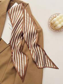 5件套卡其色真丝围巾和花卉图案发带，百搭优雅发饰，适合日常和度假佩戴，女士柔软发带，瑜伽发带，高贵围巾 - 彩色 - 查看 5