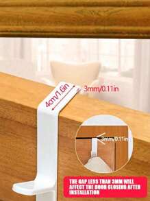 2pcs/1pc Multi-Functional Over-The-Door Hook Rack, White Hat Holder, Suitable For Home Decor, Holiday Decor, Room Decor, Bedroom Decor, Dresses, Pants, Shoes, Jeans, Boots, Skirts, Can Be Used For Bedroom Storage, Organization, Home Storage, Can Hang White T-Shirts, Black Pants, Women's Winter Clothes, Dresses, 5 Hooks, Vertical Door-Mounted Hooks, Can Be Used To Hang Coats, Hats, Bathrobes, Bags, Towels - Multicolor - View 7