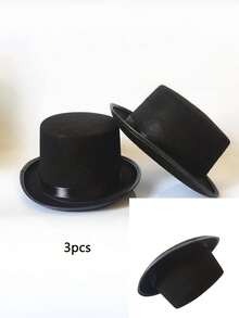 1 件/2 件/3 件黑色林肯帽、爵士帽、林肯眼镜，适合舞台表演、魔术师、万圣节、朋克