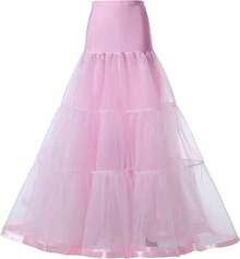 Plus Size Ankle Length Petticoat Crinoline Underskirt For Weddings - 粉色 - 查看 1