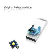 BIYETIMI USB 2.0 Flash Drive, Memory Stick, U Disk, Metal Button, Compatible With PC & Laptop, 32GB/64GB/128GB - Silver - View 3