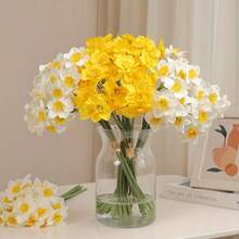 3/6 Stücke Frühlingsblumen, Künstliche Narzissen, Simulierte Blumen, Echte Blüten, Tischdekoration für Zuhause, Hochzeitstische, Weihnachtsdekoration, Blumenarrangements, Wohnzimmerdekoration, Weihnachtsszenen-Dekoration, Raumdekoration, Hochzeitsartikel, Hochzeitsgeschenke (ohne Vase)