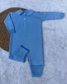 Baby Romper For Newborn Layette - Baby Blue - View 2