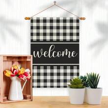 1 pieza, Bandera de jardín y casa con estampado de búfalo blanco y negro, bandera de jardín de doble cara, decoración del hogar, decoración exterior, decoración del jardín, decoración navideña, sin asta de bandera 12x18in - 1 pieza de bandera - Ver 3