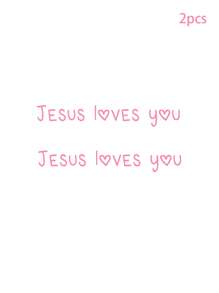 RandySticker 1pc/2pcs/4pcs Jesus Love You Words Of Encouragement Home Decor Bathroom Decor Mirror Make-Up Mirror Door Window Wall Stickers Gifts Birthday Graduation