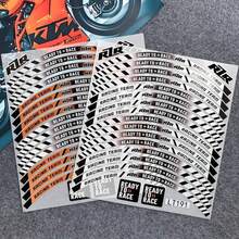 Pegatina Reflectante para Rueda de Motocicleta, Pegatina de Franja para Rin y Cubo, Listo para Correr, Cinta Adhesiva, Accesorios Impermeables para KTM  390/690/790/125 RC - R2R 01-MULTI - Ver 6