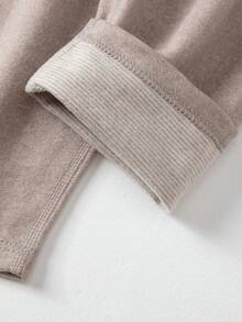 2pcs Men's Fashion Autumn Thermal Underwear Set, Warm Cotton Knit Base Layer For Autumn/Winter