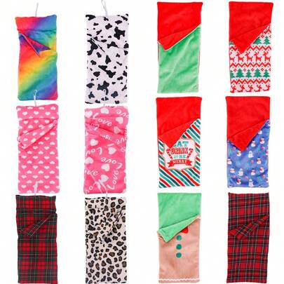 1pc Sleeping Bag Accessory Suitable For 30cm Doll And Christmas Elf Doll, Various Styles, Christmas Decor, Essential For Roleplay (Doll Not Included)