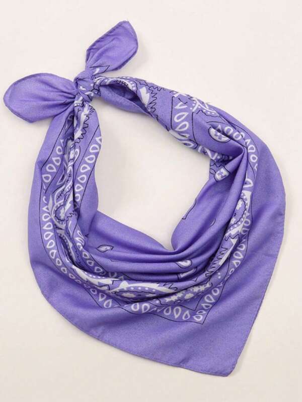 1pc Fashion Versatile Printed Novelty Large Handkerchief Headband, Suitable For All Seasons Bandana Scarf