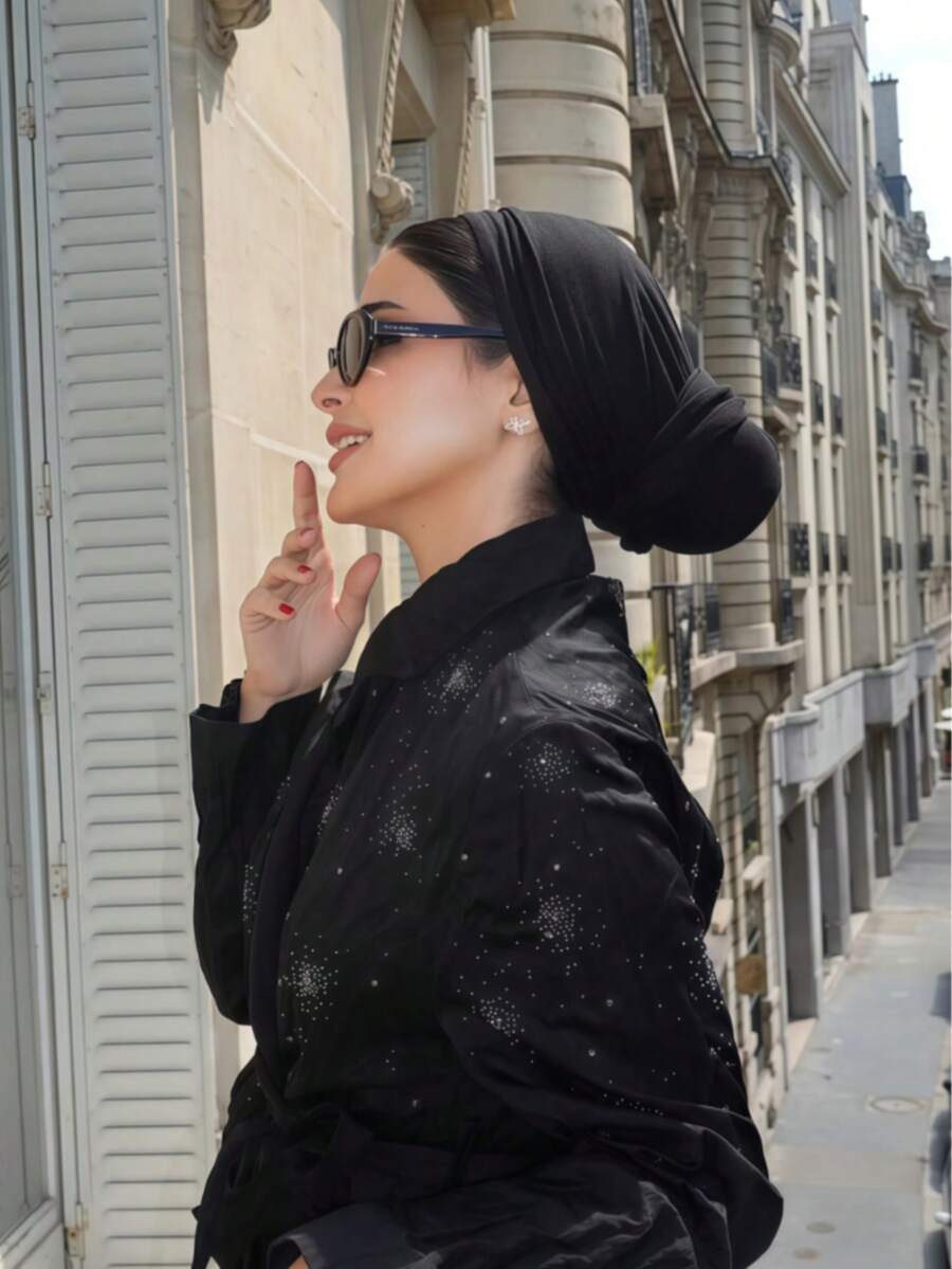 1pc Women's Easy Hijab Wrap Headscarf, Instant Classic Solid Color Hijab With 3 Different Wearing Methods, Versatile & Practical Stretchy Headscarf, Soft & Comfortable Modal Fabric, Suitable For Daily Wear, Sports, Yoga For Dress