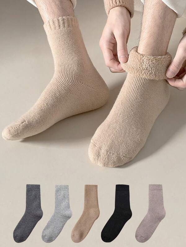 2 Pairs New Winter Warm Women Socks Wool Women's Socks Super Thicker Solid Socks Merino Wool Socks Against Cold Snow Terry Socks