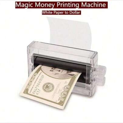 1 件 2025 新款魔法印钞机 - 魔法印钞道具，将白纸变成美元钞票，舞台表演玩具，派对表演，魔法创作，惊喜玩具，适合作为生日礼物，圣诞节礼物，万圣节礼物，完美礼物，小玩意和玩具