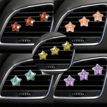 水晶星扎染闪光水波五角星出风口夹，小星星汽车粘性装饰，有趣的配件，让您心爱的车辆尽享乐趣